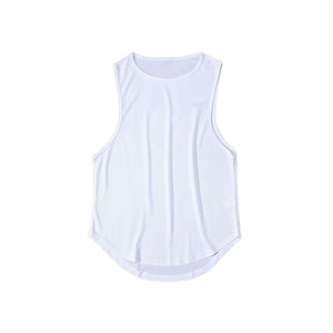 Camiseta sin mangas elástica con cuello redondo y logotipo personalizado para hombre, camisetas sin mangas de algodón al por mayor, tejido de punto transpirable - Product Image 1