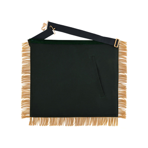 En gros Tablier Maçonnique Ancien Maître Maçon Grand Maître en Velours Vert avec Franges Dorées, Régalia de Loge pour Grades Alliés - Product Image 2