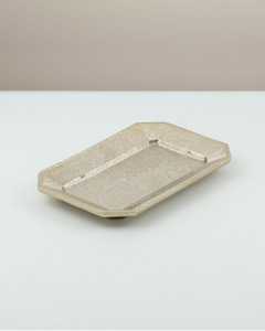 Plateau décoratif rectangulaire en métal, style Wabi Sabi, finition antique patinée, pièce unique, forme personnalisée, logo, plateau en métal antique - Product Image 1