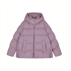 Chaqueta acolchada de invierno para mujer con logotipo personalizado, con capucha, cremallera, estilo burbuja, extragrande, para exteriores - Product Image 4