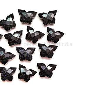 Pendentifs en pierre de soleil noire naturelle sculptés à la main en forme de papillon, figurines en pierre de soleil pour la fabrication de bijoux, vente en gros - Product Image 4