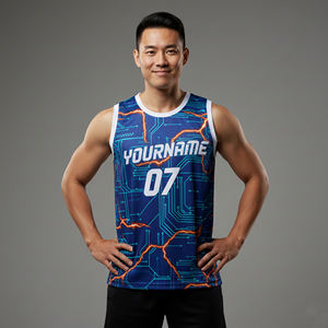 Camiseta de Baloncesto Sublimada Personalizada al por Mayor, Transpirable, Unisex, Diseño Personalizado con Nombre y Número, 100% Poliéster, Secado Rápido - Product Image 3