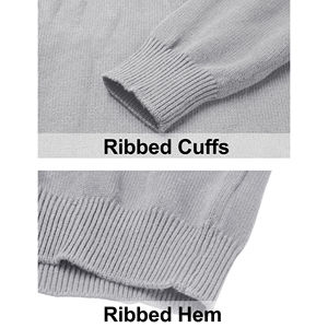 Suéter de Punto a Rayas Grises para Hombre, Transpirable, de Primera Calidad, Manga Larga, con Cierre de 1/4, para Otoño - Product Image 6