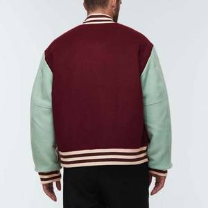 Chaquetas Varsity para Hombre con Mangas de Cuero Genuino y Chaquetas Varsity de Lana con Letras, Chaqueta de Béisbol Universitaria para Hombre, Ropa Deportiva 2025 - Product Image 4