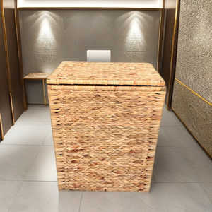 Juego de 4 Cestas de Almacenamiento Tejidas a Mano de Jacinto de Agua, Contenedores Ecológicos para Ropa y Toallas para el Hogar y la Hostelería - Product Image 1