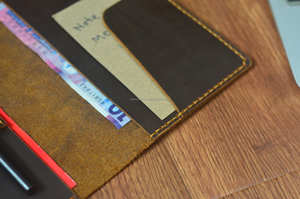 Luxury Rustic <b>Leather</b> <b>Notebook</b> Cover Case A5 Journal Sleeve Protection Smell Proof <b>Refillable</b> Holder Organizer for Writers - Product Image 2