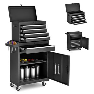 Detachable Top Rolling Tool <b>Chest</b> 5-Drawer <b>Storage</b> Cabinet with Universal Lockable Wheels Adjustable Shelves Tool Box Liner - Product Image 3