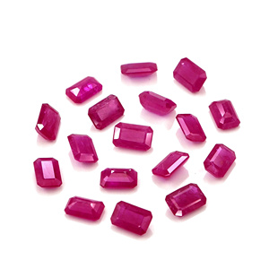 Rubis naturels non traités du Mozambique, octogones calibrés 3x5mm, pierres précieuses de rubis naturelles facettées pour la fabrication de bijoux, prêtes à l'emploi - Product Image 1