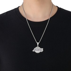 New Hip Hop Lakers Team Pendant Necklace with Micro Inlaid Moissanite Commemorative <b>Fan</b> Necklace Wholesale - Product Image 4