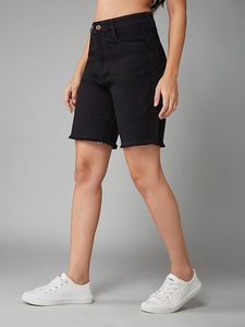 Shorts en jean pour femme, coupe large, taille mi-haute, avec ceinture, sexy, décontracté, été, écologique, 100% coton, confort premium - Product Image 1