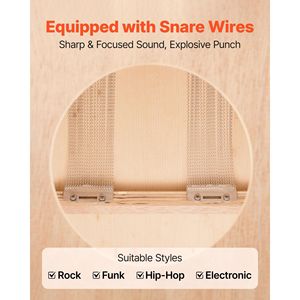 Cajon Compatto in Legno di Betulla con Corde Incluse, Strumento a Percussione Portatile - Product Image 3