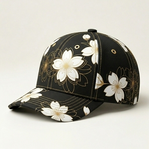 Premium <b>Black</b> 3D Embroidery Puff Floral <b>Baseball</b> <b>Cap</b> 6-Panel Twill Fitted Unisex Sporty Fashion Spring Summer Casual Low MOQ - Product Image 3