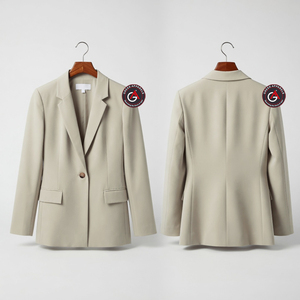 2023 femmes à la mode manches longues Blazers manteaux tenue de bureau blazer décontracté pour les femmes Logo personnalisé prix de gros - Product Image 1
