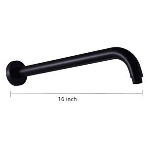 Braccio Doccia Nero Opaco da 16 Pollici con Flangia per Rubinetti da Bagno e Doccia - Product Image 6