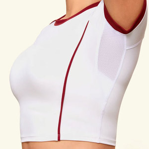 Camiseta Deportiva Ajustada con Cuello en V para Mujer, Ropa de Gimnasio, Nueva Colección de Verano, Tejido Jersey de Compresión, 100% Algodón, Secado Rápido - Product Image 4
