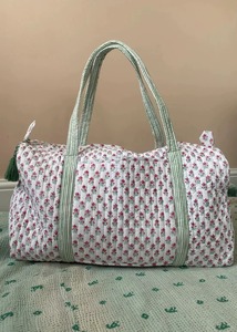 Bolsa de Viaje Deportiva de Lujo, Acolchada, con Estampado Floral, de Tela de Algodón, con Cierre de Cremallera, Ecológica, Ligera y Grande - Product Image 2