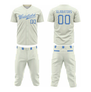 Gladiators Baseball Uniform <b>Men's</b> Striped Jersey Pants Set <b>V</b>-<b>Neck</b> Short Sleeve Moisture Wicking Polyester Adult All Seasons - Product Image 2