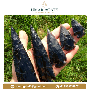 Obsidienne noire, pointe de flèche taillée à la main de 3 à 3,5 pouces, pierre naturelle, outil spirituel, cadeau - Product Image 4