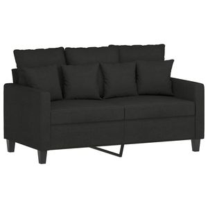 Set di Divani in Poliestere Nero con Struttura in Metallo a 3 e 2 Posti, Mobili per Soggiorno in Compensato - Product Image 3