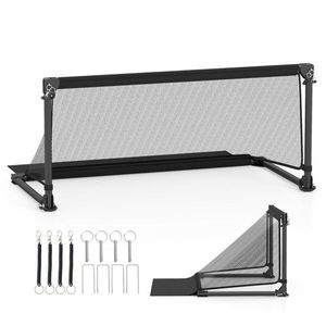 Porta da calcio pieghevole con telaio in metallo resistente e rete in PE antistrappo (taglia S nera) - Product Image 2