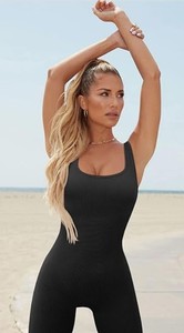 New Women High Waist Skinny Fitness <b>Stretch</b> Pocket Zipper <b>Denim</b> Rompers for Workout - Product Image 5