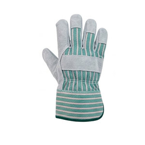 Guantes de trabajo de cuero vacuno duradero para trabajos pesados en construcción e industria, con forro de lana en el interior y puño reforzado con goma. - Product Image 3