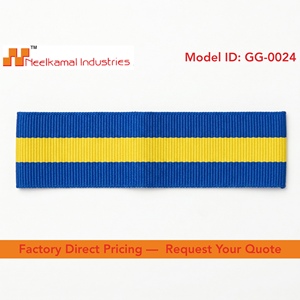 Cinta de Grosgrain de 25 mm con Franja Central Azul y Amarilla de Neelkamal Industries, para Envolver Regalos, Lazos para el Cabello, Decoración de Medallas - Product Image 4