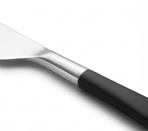 Ensemble de couverts modernes en acier inoxydable argenté à manche noir avec fourchette, cuillère et couteau pour table à manger, cuisine et usage quotidien - Product Image 2