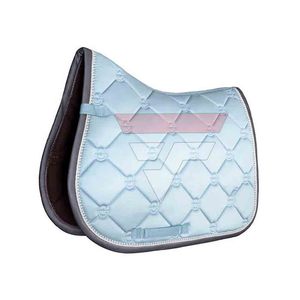 Almohadilla de montura de caballo de gamuza texturizada azul marino oscuro personalizada con acolchado de canales horizontales y malla transpirable para la columna vertebral, para mayoristas - Product Image 3