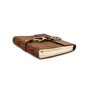 Carnet en cuir véritable fait main, style vintage, pages vierges en coton avec bords festonnés, journal antique pour les voyages - Product Image 4