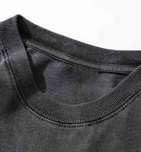 เสื้อยืดแฟชั่นฤดูร้อนทรงโอเวอร์ไซส์ ล้างสีแบบแอซิดวอช สไตล์วินเทจ สตรีทแวร์  โลโก้สั่งทำ ผ้าฝ้าย สำหรับผู้ชาย - Product Image 3