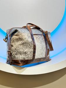 Handmade 100% Natural Cowhide Hair on Leather Duffle <b>Bag</b> Stylish Western Genuine Leather Travel Luggage for Men & Women - Product Image 3