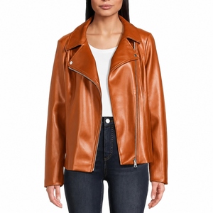 Veste en cuir véritable pour femme fabriquée au Pakistan, qualité supérieure, coupe ajustée, logo personnalisé, manches longues, mode hiver, vente en gros - Product Image 6