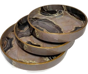 คุณภาพดีที่สุดห้องครัวตกแต่งถาดที่ไม่ซ้ํากันเคลือบพิมพ์ไม้ถาดเสิร์ฟอาหารที่กําหนดเองไม้อาหารผลไม้ถาด - Product Image 1