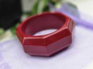 Handmade Red Resin Bangle Chunky Geometric Faceted Resin Craft Hexagon Burgundy <b>Ruby</b> Cuff <b>Bracelet</b> Women Jewelry - Product Image 4