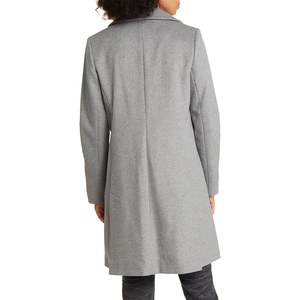 Manteau trench en laine croisé pour femme avec col en fourrure rabattable, manches longues, chaud et tendance pour l'hiver - Product Image 3