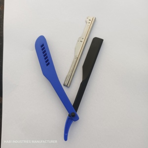 Herramienta Limpiadora de Cuchillas de Maquillaje con Mango de Plástico Azul, para Limpiar Brochas de Maquillaje, Fabricante Habi Industries - Product Image 3