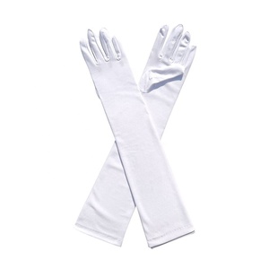 Guantes Largos Elásticos hasta la Muñeca de Spandex y Poliéster Transpirables para Novia, Fiesta de Boda, Dedos Completos, Gran Ajuste - Product Image 1