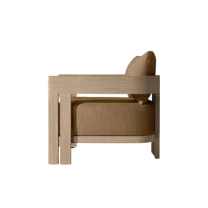 Modern Teak <b>Garden</b> <b>Sofa</b> Chair Outdoor Lounge Seat Upholstered Patio Furniture for Villa Hotel - Product Image 2