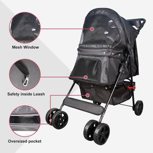 Chariot pour animaux de compagnie pliable moderne TH-PPS-255 support de gobelet de système de freinage arrière d'auvent résistant aux UV pour le voyage - Product Image 3