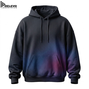 เสื้อฮู้ดฟลีซพิมพ์ลายแบบซับลิเมชั่นสั่งทำ OEM ขายส่ง แบบยูนิเซ็กซ์ ไล่เฉดสีสไตล์สเปรย์พ่นสี พร้อมเชือกปรับได้ - Product Image 1