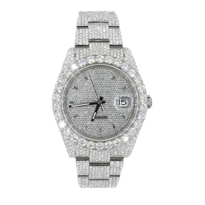 Montre de luxe mécanique unisexe entièrement sertie de diamants Moissanite, cadran pavé, lunette et bracelet à grandes pierres, style Hip Hop - Product Image 1