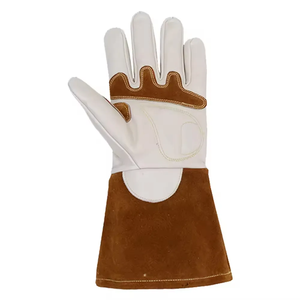 Guantes de Soldadura TIG al por Mayor, Transpirables, Ecológicos, de Manga Larga, con Puño Ajustable, de Cuero de Cabra y Vacuno de Primera Calidad, Duraderos y Seguros - Product Image 3