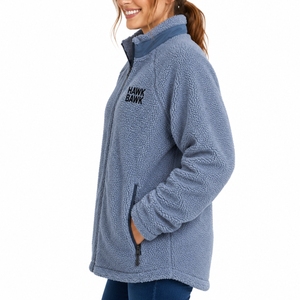 Giacca in pile Sherpa personalizzata da donna, calda, con collo alto, tinta unita, leggera, elegante, di qualità, moderna, da viaggio, per donna - Product Image 3