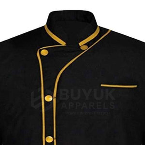 Chaqueta de Trabajo para Chef, Transpirable, Elástica, Ligera, de Poliéster/Algodón, Tejido de Punto, Manga Larga, Uso Profesional en Restaurantes y Bares - Product Image 4
