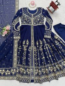 Robe Anarkali en Faux Georgette avec doublure intérieure confortable et ensemble dupatta, tenue de soirée Anarkali pour l'exportation - Product Image 5