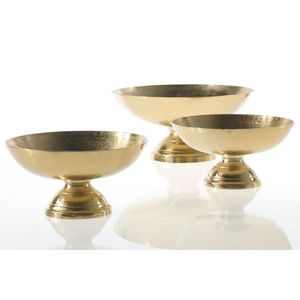 Plateau rond moderne en laiton finition cuivre avec pieds décoratifs en forme de boule, centre de table en métal, plateau de service, ornement de comptoir de cuisine - Product Image 6