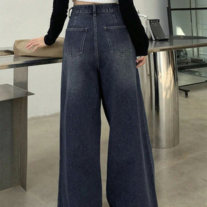 Pantalones Vaqueros Casuales de Moda Urbana para Mujer, Jeans Anchos con Ribete, Pantalones de Mezclilla Transpirables, Servicio OEM - Product Image 5