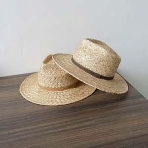 Chapeau de paille Panama Bao fait main, mode printemps-été, avec ruban décoratif, pour l'extérieur, protection solaire jazz - Product Image 4