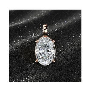 Ideas de regalo de Navidad de plata de ley 925 para mamá, papá, esposa, marido, colgantes y dijes de joyería fina de diamantes únicos y personalizados, ovalados - Product Image 1